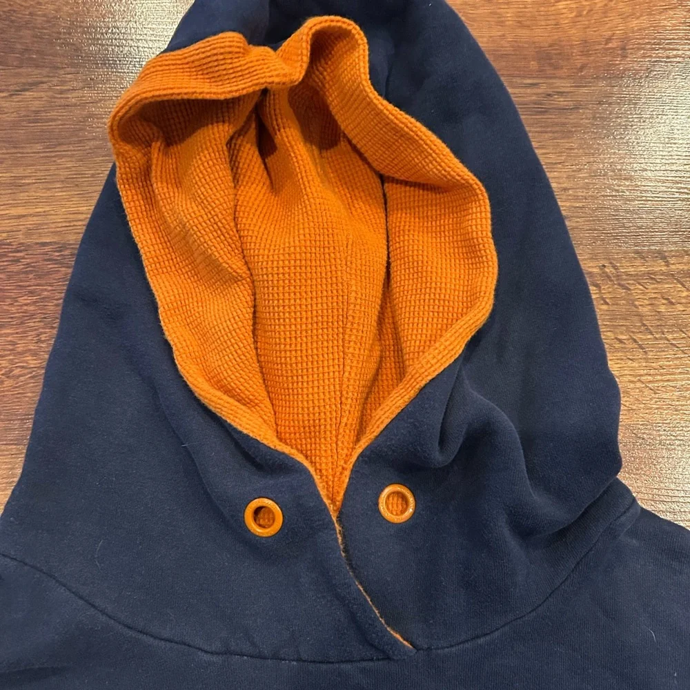 The North Face Trans Antarctica Expedition 90 Navy Orange Hoodie Mens XL Vintage